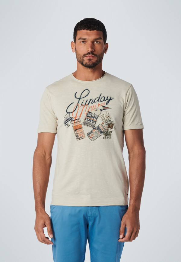 T-SHIRT ALL OVER PRINTED SUNDAY MATCHES GARMENT DYED