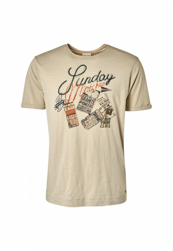 T-SHIRT ALL OVER PRINTED SUNDAY MATCHES GARMENT DYED