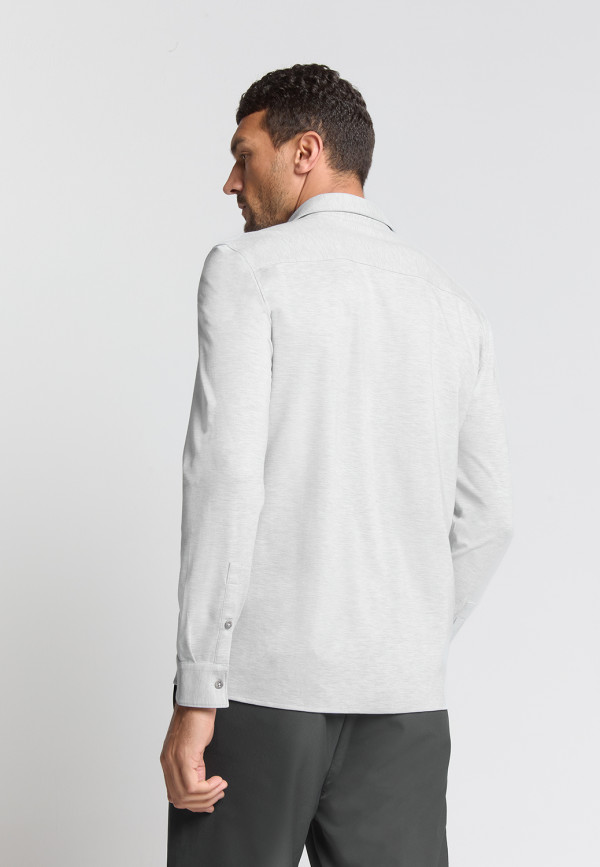 ΜΑΚΡΥΜΑΝΙΚΟ JERSEY MELANGE STRETCH ΠΟΥΚΑΜΙΣΟ