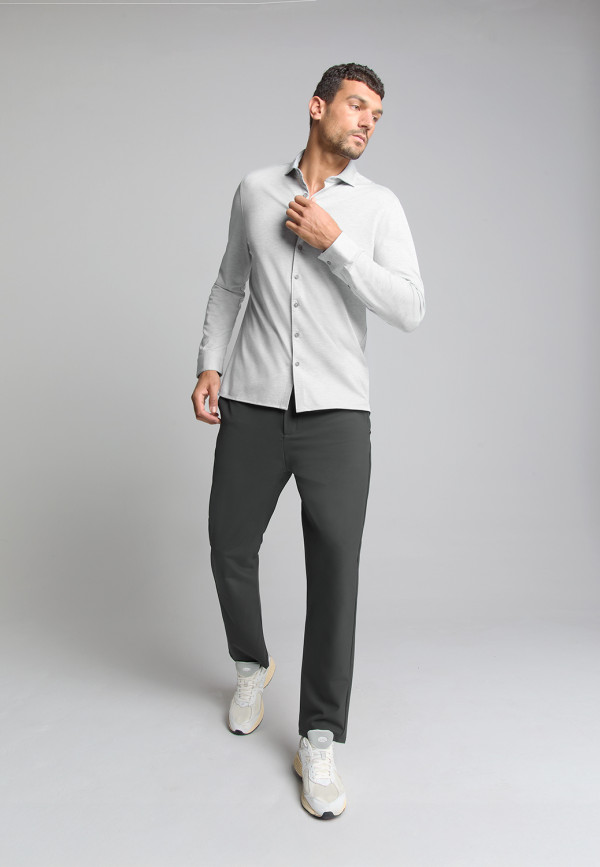 ΜΑΚΡΥΜΑΝΙΚΟ JERSEY MELANGE STRETCH ΠΟΥΚΑΜΙΣΟ