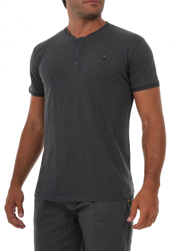 COTTON SLUB YARN GARMENT DYED T-SHIRT GRANDDAD