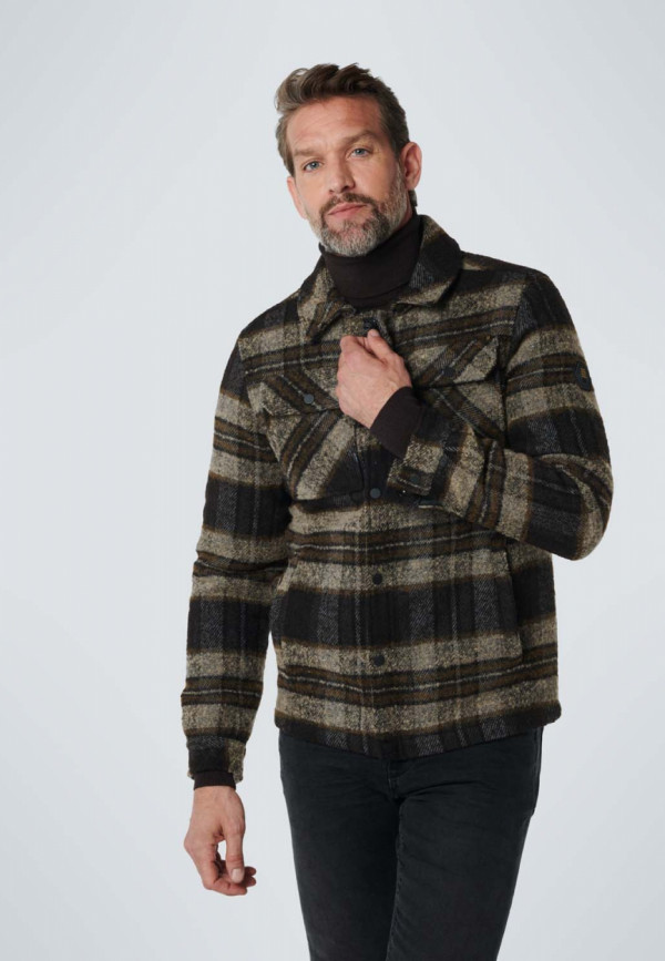 WOOL BLENDED PLAID JACKET