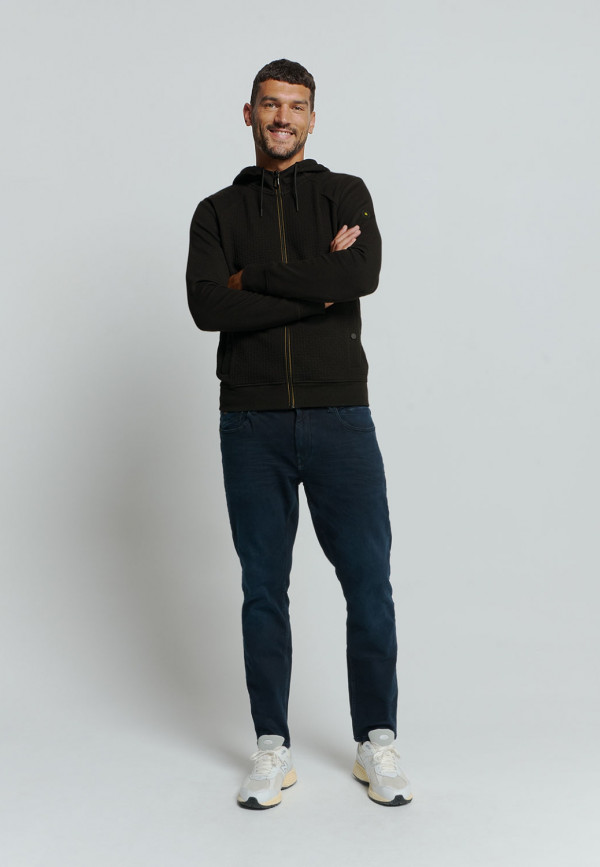 ΦΟΥΤΕΡ ΖΑΚΕΤΑ HOODED DOUBLE LAYER JACQUARD STRETCH BLACK