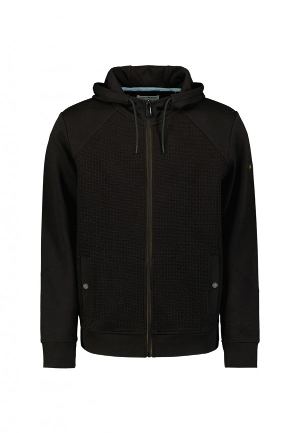 ΦΟΥΤΕΡ ΖΑΚΕΤΑ HOODED DOUBLE LAYER JACQUARD STRETCH BLACK