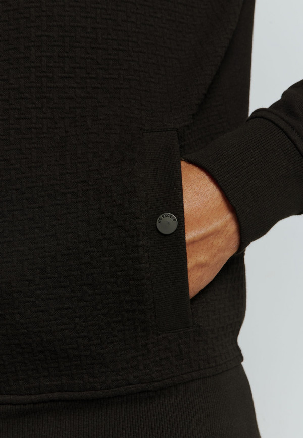 ΦΟΥΤΕΡ ΖΑΚΕΤΑ HOODED DOUBLE LAYER JACQUARD STRETCH BLACK