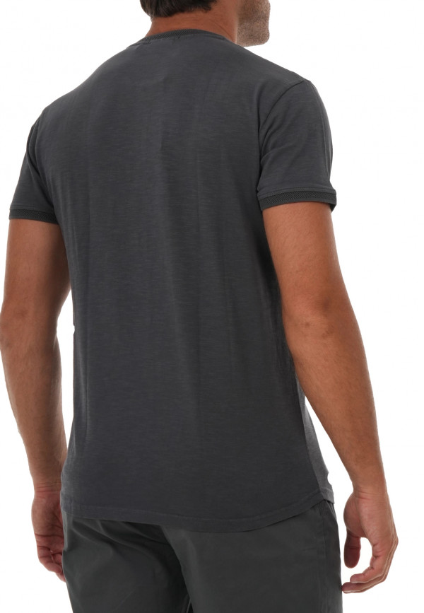 COTTON SLUB YARN GARMENT DYED T-SHIRT GRANDDAD