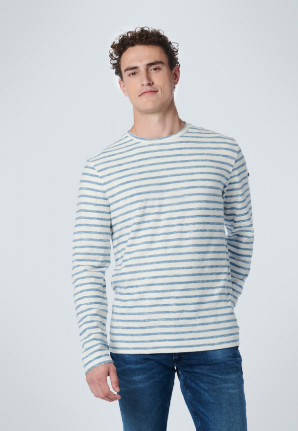 ΜΑΚΡΥΜΑΝΙΚΟ T-SHIRT ΜΕ ΡΙΓΕΣ GARMENT WASHED RESPONSIBLE CHOICE