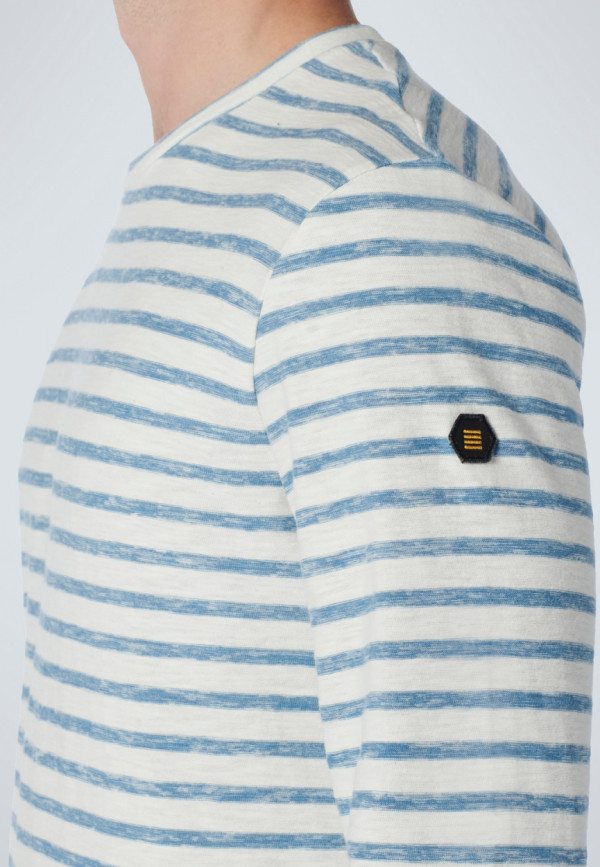 ΜΑΚΡΥΜΑΝΙΚΟ T-SHIRT ΜΕ ΡΙΓΕΣ GARMENT WASHED RESPONSIBLE CHOICE