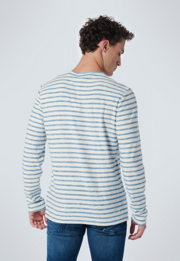 ΜΑΚΡΥΜΑΝΙΚΟ T-SHIRT ΜΕ ΡΙΓΕΣ GARMENT WASHED RESPONSIBLE CHOICE