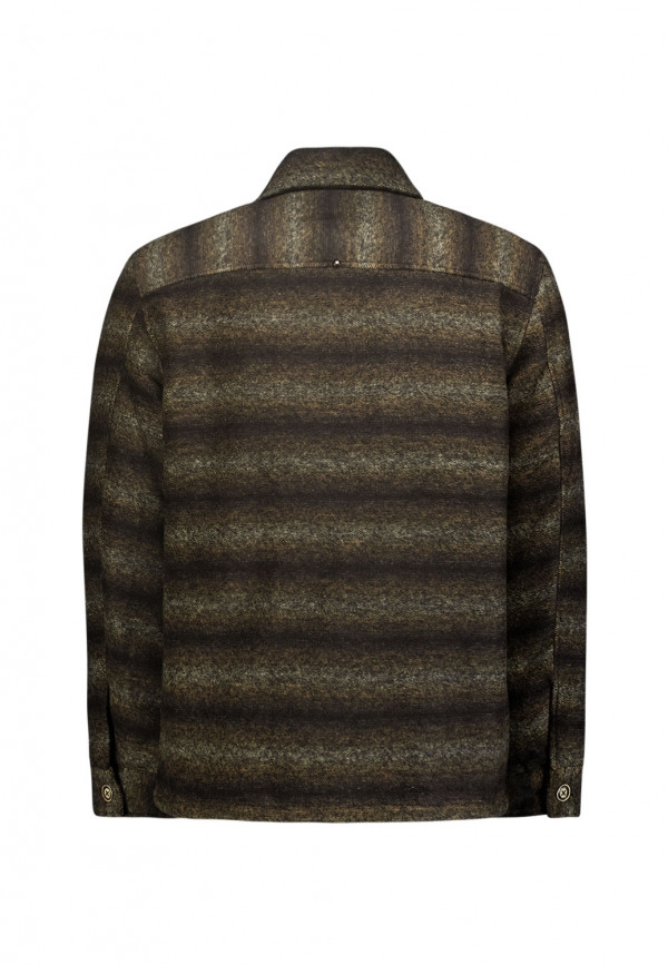 OVERSHIRT ZIPPER CLOSURE STRIPE JACQUARD