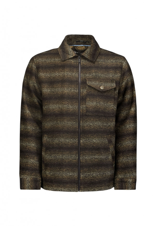 OVERSHIRT ZIPPER CLOSURE STRIPE JACQUARD