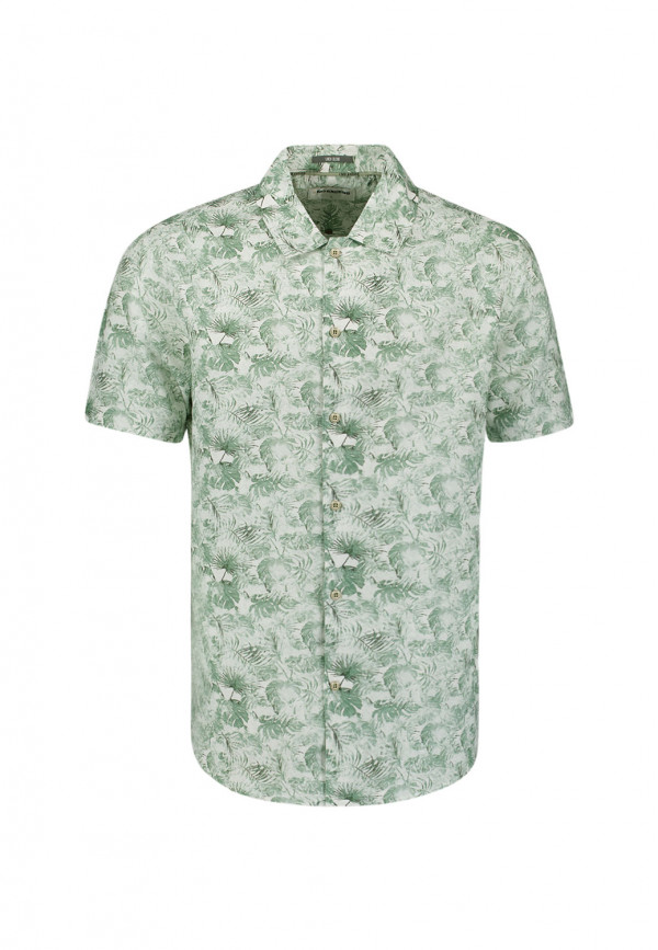 ΚΟΝΤΟΜΑΝΙΚΟ ΠΟΥΚΑΜΙΣΟ ALLOVER PRINTED FLORAL LINEN BLEND