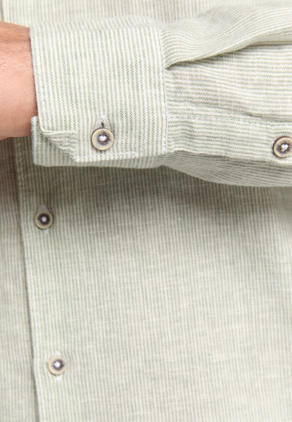 ΜΑΚΡΥΜΑΝΙΚΟ ΠΟΥΚΑΜΙΣΟ VERTICAL SMALL STRIPES LINEN BLEND