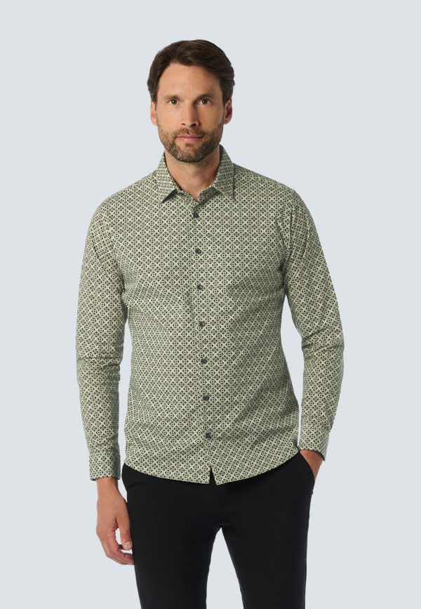 ΜΑΚΡΥΜΑΝΙΚΟ ΠΟΥΚΑΜΙΣΟ STRETCH ALL OVER PRINTED