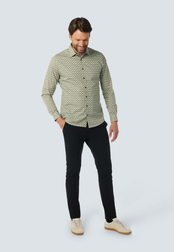 ΜΑΚΡΥΜΑΝΙΚΟ ΠΟΥΚΑΜΙΣΟ STRETCH ALL OVER PRINTED
