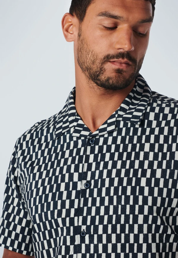 KONTOMANIKO ΠΟΥΚΑΜΙΣΟ ALL OVER PRINTED RESORT COLLAR RESPONSIBLE CHOICE