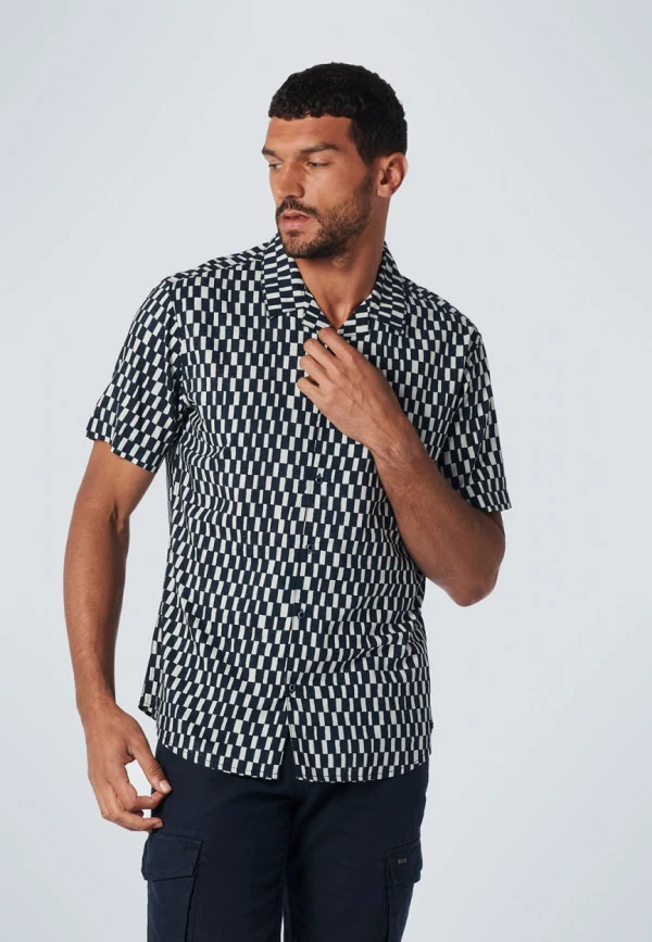 KONTOMANIKO ΠΟΥΚΑΜΙΣΟ ALL OVER PRINTED RESORT COLLAR RESPONSIBLE CHOICE