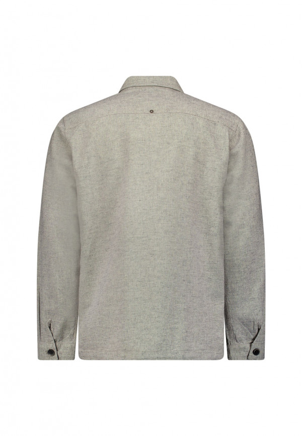 OVERSHIRT BUTTON MELANGE AΠΟ ΛΙΝΟ ΚΑΙ ΒΑΜΒΑΚΙ