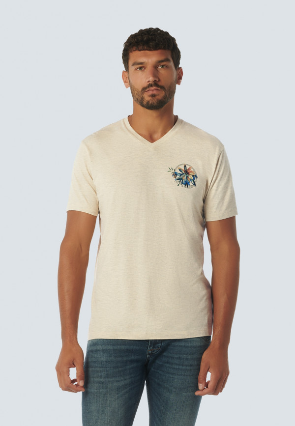 T-SHIRT V-NECK MELANGE GARMENT DYED BEACH TARIFA