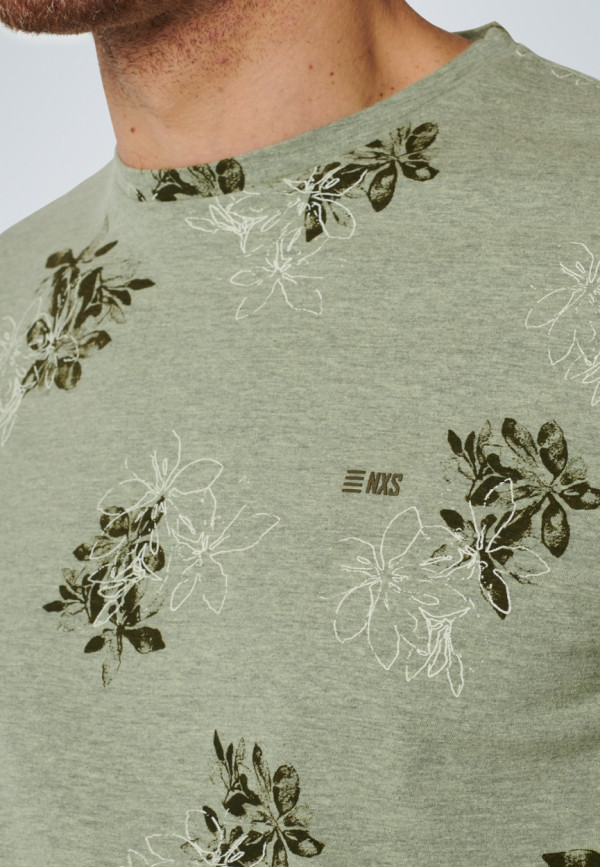 T-SHIRT CREWNECK ALLOVER PRINTED MELANGE