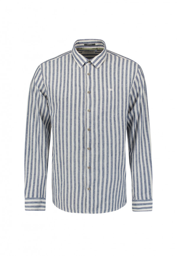 ΜΑΚΡΥΜΑΝΙΚΟ ΠΟΥΚΑΜΙΣΟ VERTICAL BIG STRIPES LINEN BLEND