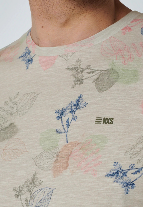 T-SHIRT ΑΠΟ ΟΡΓΑΝΙΚΟ ΒΑΜΒΑΚΙ ALL OVER PRINTED