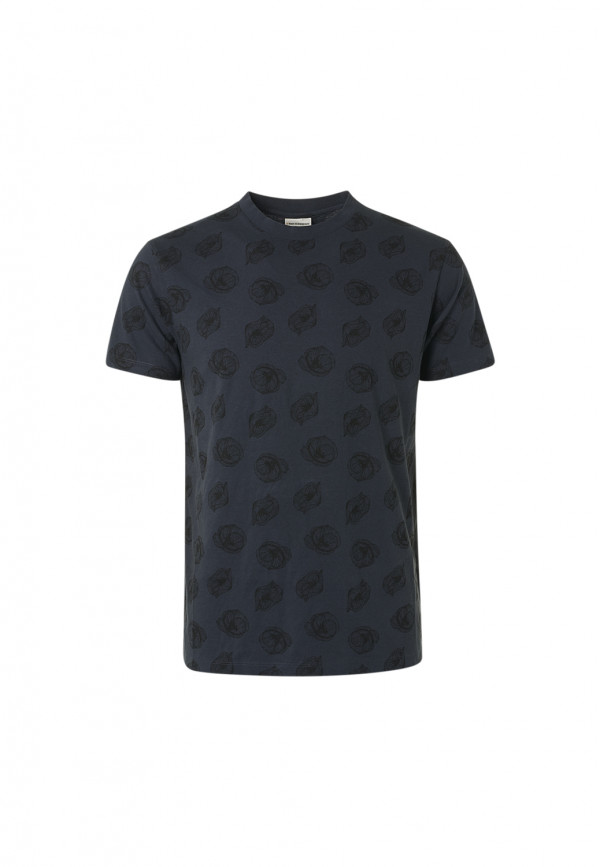 MELANGE T-SHIRT ALL OVER PRINTED ΑΠΟ ΒΑΜΒΑΚΙ ΚΑΙ ΛΙΝΟ