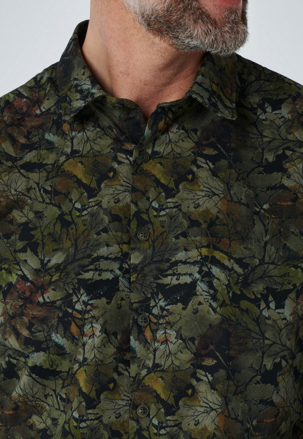 ΜΑΚΡΥΜΑΝΙΚΟ ΠΟΥΚΑΜΙΣΟ STRETCH ALL OVER PRINTED natural shades