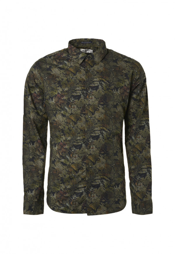 ΜΑΚΡΥΜΑΝΙΚΟ ΠΟΥΚΑΜΙΣΟ STRETCH ALL OVER PRINTED natural shades