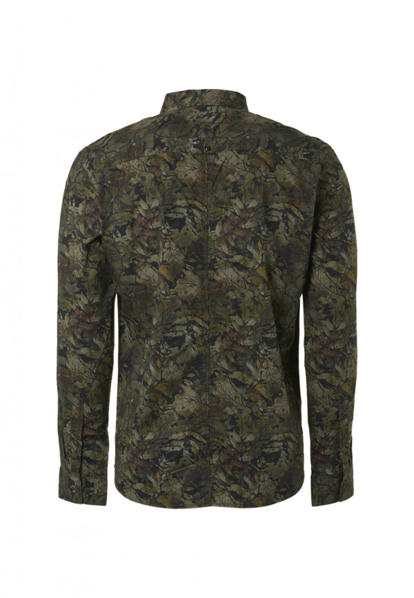 ΜΑΚΡΥΜΑΝΙΚΟ ΠΟΥΚΑΜΙΣΟ STRETCH ALL OVER PRINTED natural shades