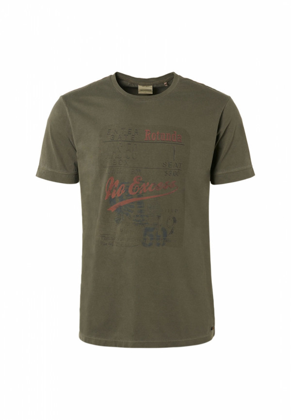 T-SHIRT CREWNECK VINTAGE PRINT GARMENT DYED