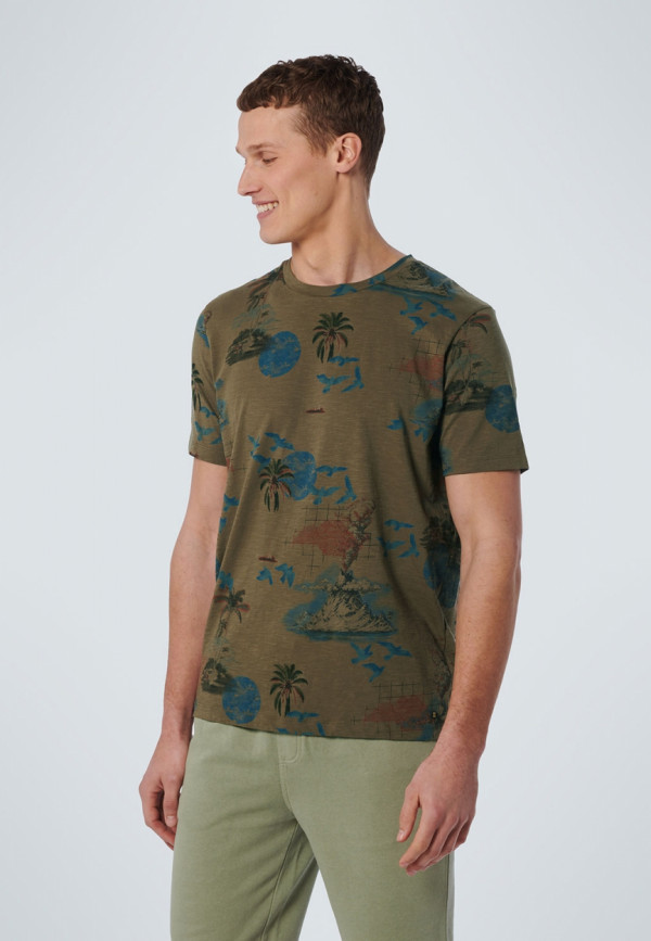 T-SHIRT ALL OVER PRINTED HAWAII GARMENT DYED RESPONSIBLE CHOICE