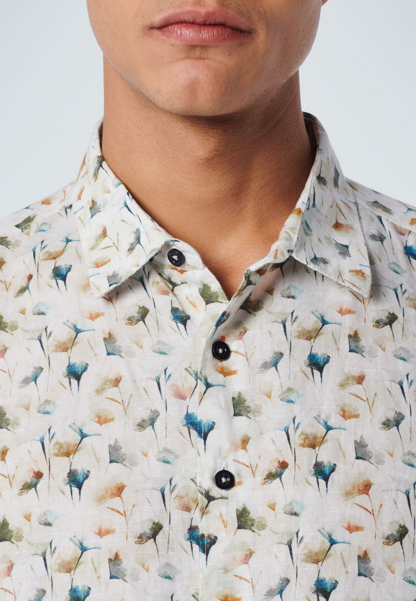 ΚΟΝΤΟΜΑΝΙΚΟ ΠΟΥΚΑΜΙΣΟ ALL OVER PRINTED FLORAL ΑΠΟ ΛΙΝΟ ΚΑΙ ΒΑΜΒΑΚΙ RESPONSIBLE CHOICE