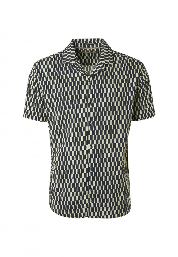 KONTOMANIKO ΠΟΥΚΑΜΙΣΟ ALL OVER PRINTED RESORT COLLAR RESPONSIBLE CHOICE