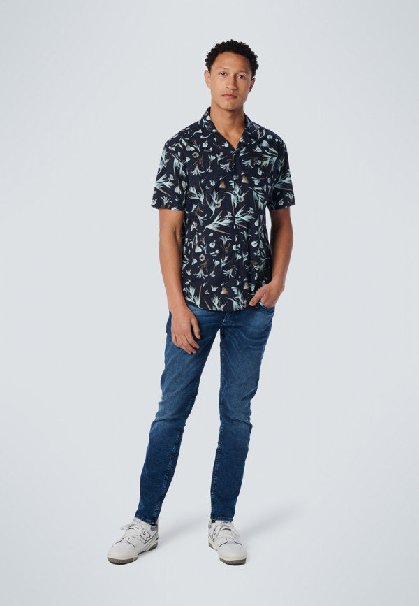 KONTOMANIKO ΠΟΥΚΑΜΙΣΟ ALL OVER PRINTED FLORAL RESORT COLLAR RESPONSIBLE CHOICE COTTON