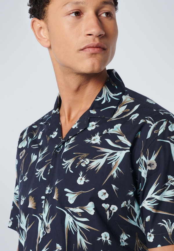 KONTOMANIKO ΠΟΥΚΑΜΙΣΟ ALL OVER PRINTED FLORAL RESORT COLLAR RESPONSIBLE CHOICE COTTON