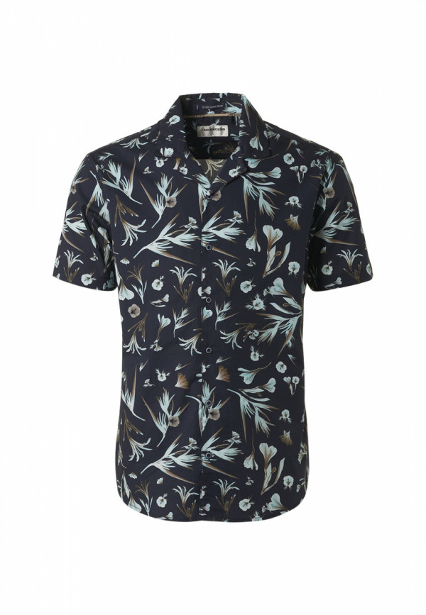 KONTOMANIKO ΠΟΥΚΑΜΙΣΟ ALL OVER PRINTED FLORAL RESORT COLLAR RESPONSIBLE CHOICE COTTON