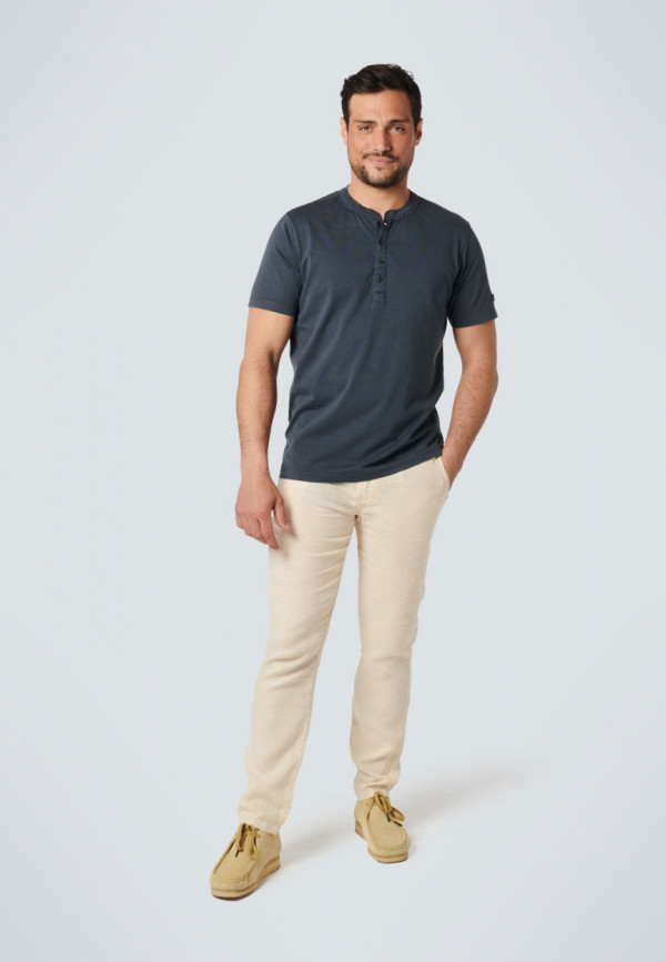 T-SHIRT GARMENT DYED STONE WASHED GRANDDAD
