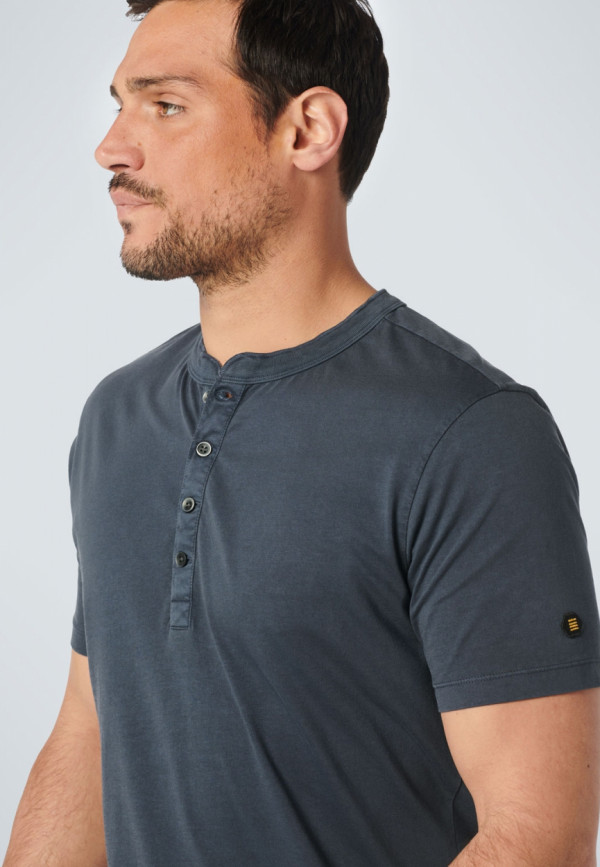 T-SHIRT GARMENT DYED STONE WASHED GRANDDAD