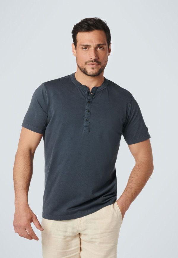 T-SHIRT GARMENT DYED STONE WASHED GRANDDAD