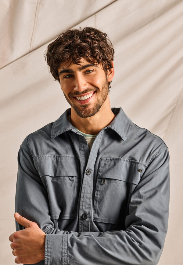 OVERSHIRT BUTTON CLOSURE TWILL STRETCH