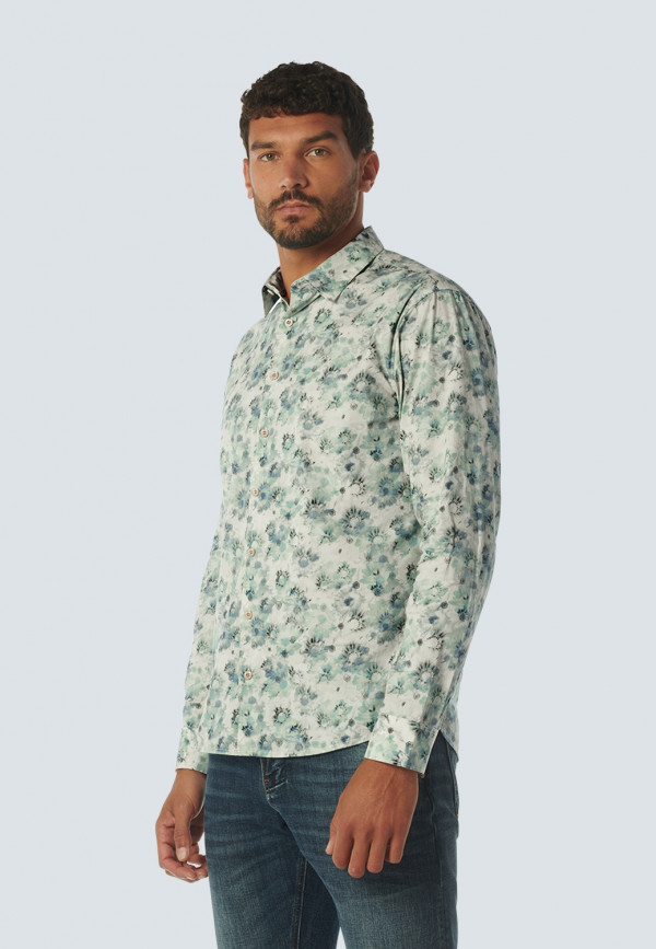 ΜΑΚΡΥΜΑΝΙΚΟ ΠΟΥΚΑΜΙΣΟ STRETCH ALL OVER PRINTED SEVILLA SPRING BLOSSOMS