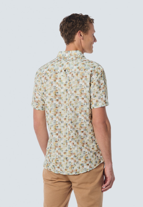 ΚΟΝΤΟΜΑΝΙΚΟ ΠΟΥΚΑΜΙΣΟ ALL OVER PRINTED NOMAD QUILT PATTERN ΑΠΟ ΛΙΝΟ ΚΑΙ ΒΑΜΒΑΚΙ