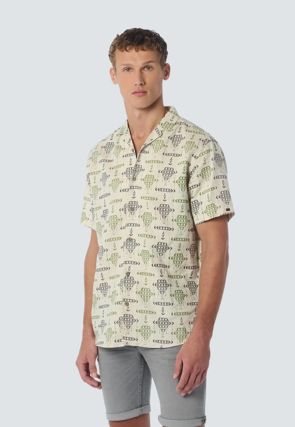 ΚΟΝΤΟΜΑΝΙΚΟ ΠΟΥΚΑΜΙΣΟ NOMAD QUILT PATTERN ΑΠΟ ΛΙΝΟ ΚΑΙ ΒΑΜΒΑΚΙ RESORT COLLAR