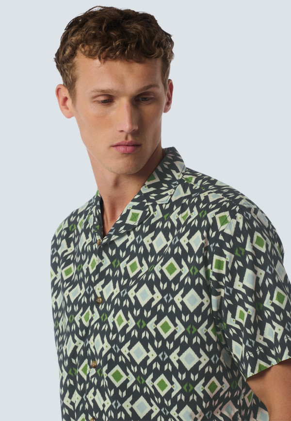 KONTOMANIKO ΠΟΥΚΑΜΙΣΟ ALL OVER PRINTED RESORT COLLAR ANDALUSIA