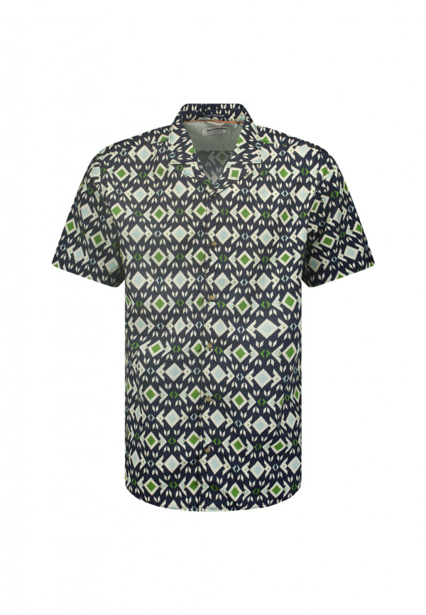 KONTOMANIKO ΠΟΥΚΑΜΙΣΟ ALL OVER PRINTED RESORT COLLAR ANDALUSIA