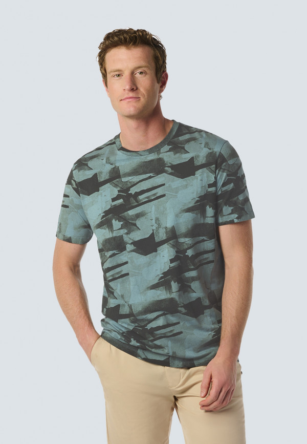 T-SHIRT CREWNECK CAMOUFLAGE PRINT GARMENT DYED
