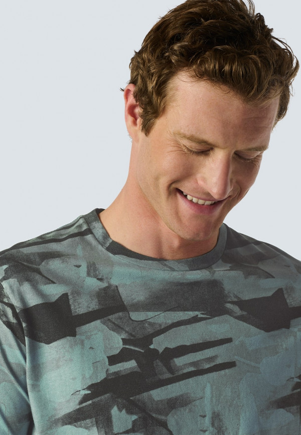 T-SHIRT CREWNECK CAMOUFLAGE PRINT GARMENT DYED