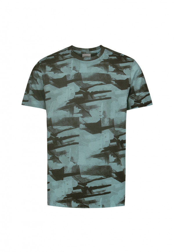 T-SHIRT CREWNECK CAMOUFLAGE PRINT GARMENT DYED