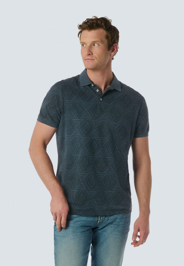 POLO PIQUE ALLOVER PRINTED STRETCH